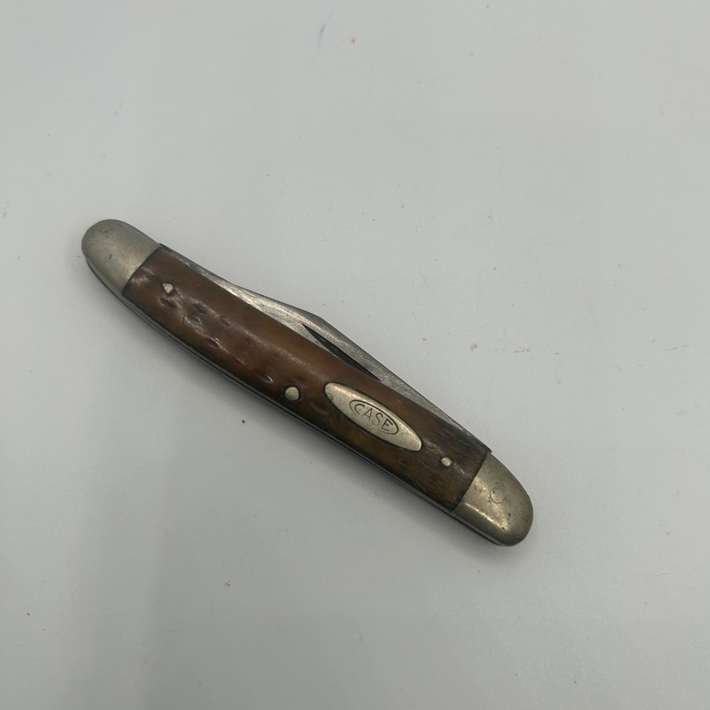 Case XX 06244 Folding Pocket Knife Brown Jigged Bone 2-Blade Vintage Fair
